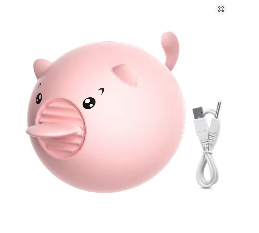 Cerdito con lengua vibratoria