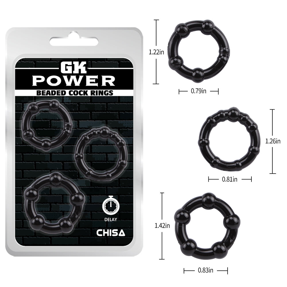 Aro para pene - Beaded Cock Rings Black