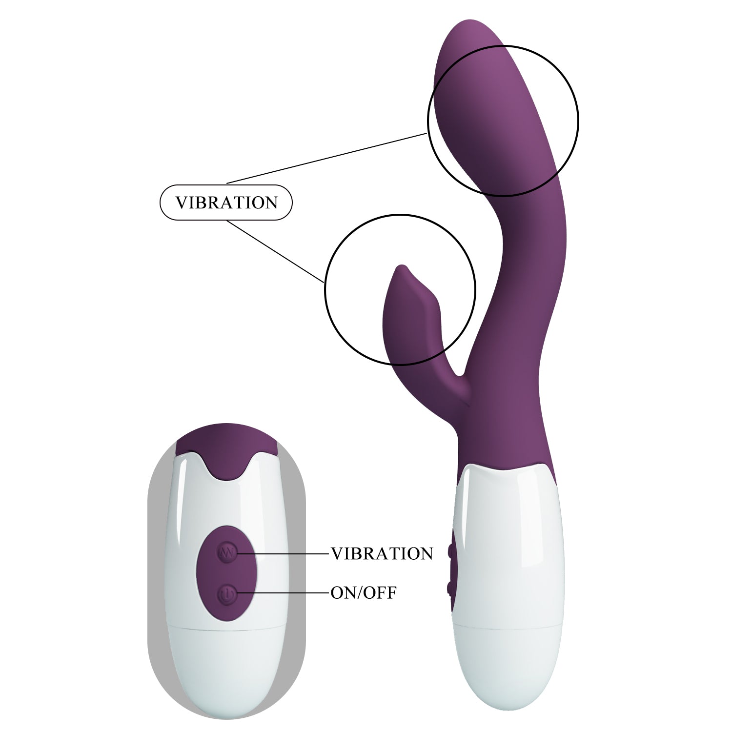 Vibrador Estimulador Dual G-Spot y Clítoris
