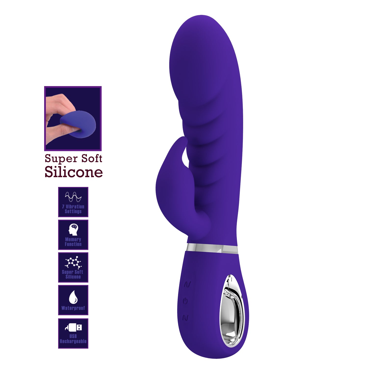 Vibrador con Estimulador de Clitoris - Vibrador Rabbit Soft