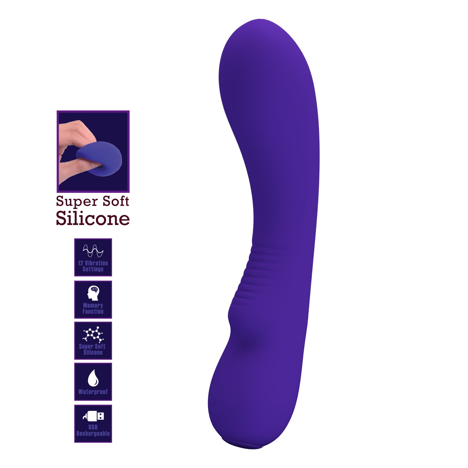 Vibrador de Silicona Premium con Diseño Ergonómico Matt Blue
