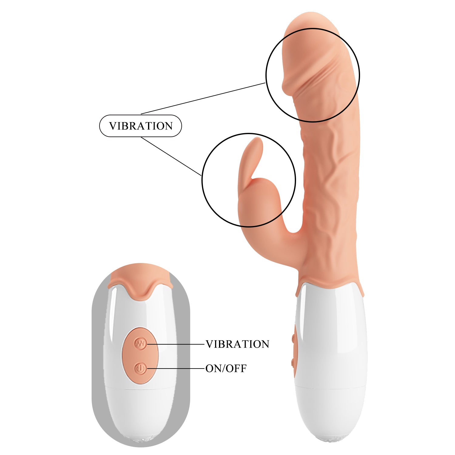 Vibrador con Estimulador de Clítoris - Vibrador Conejo