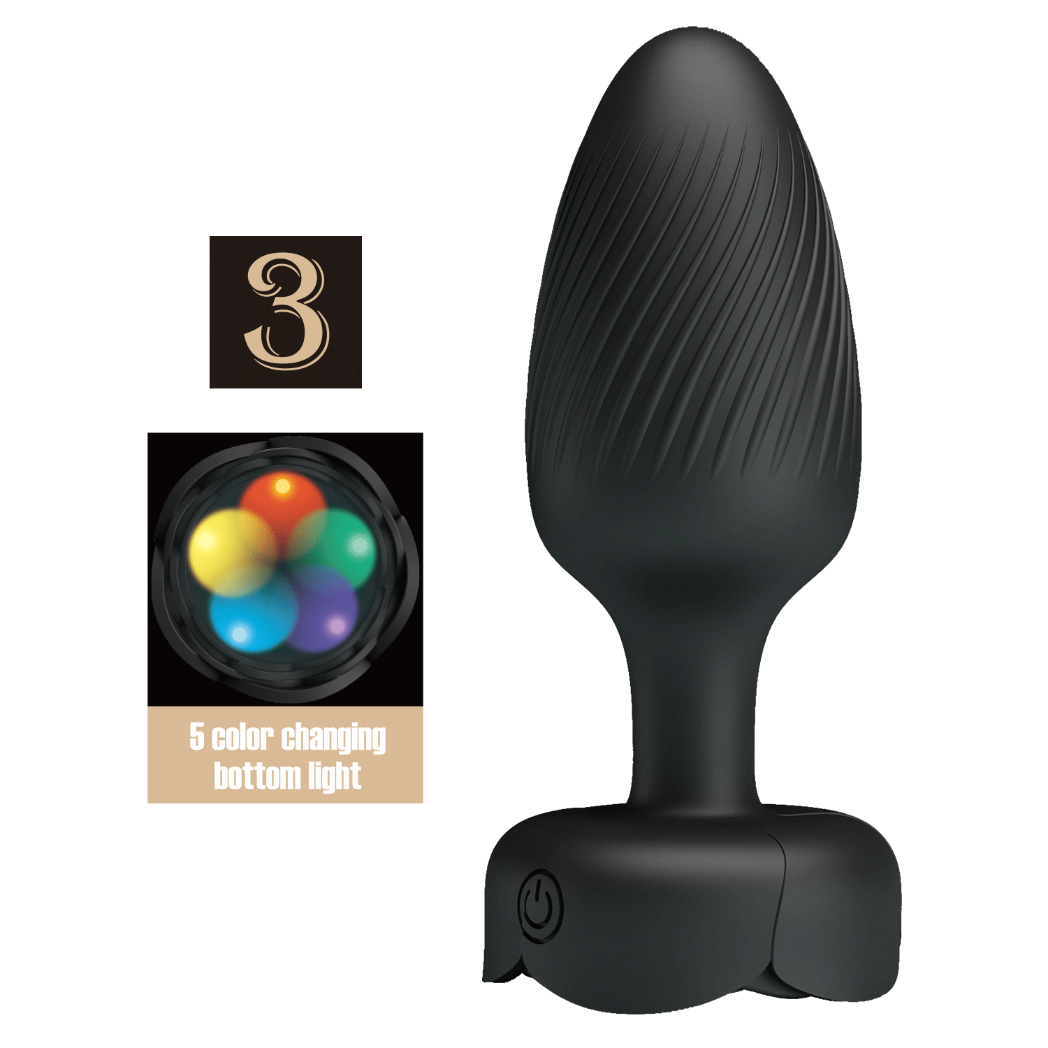 Plug anal vibrador con luz LED 3