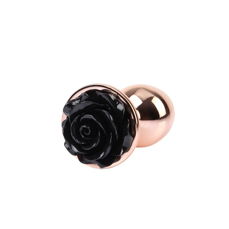 plug anal metal dorado con joya rosa