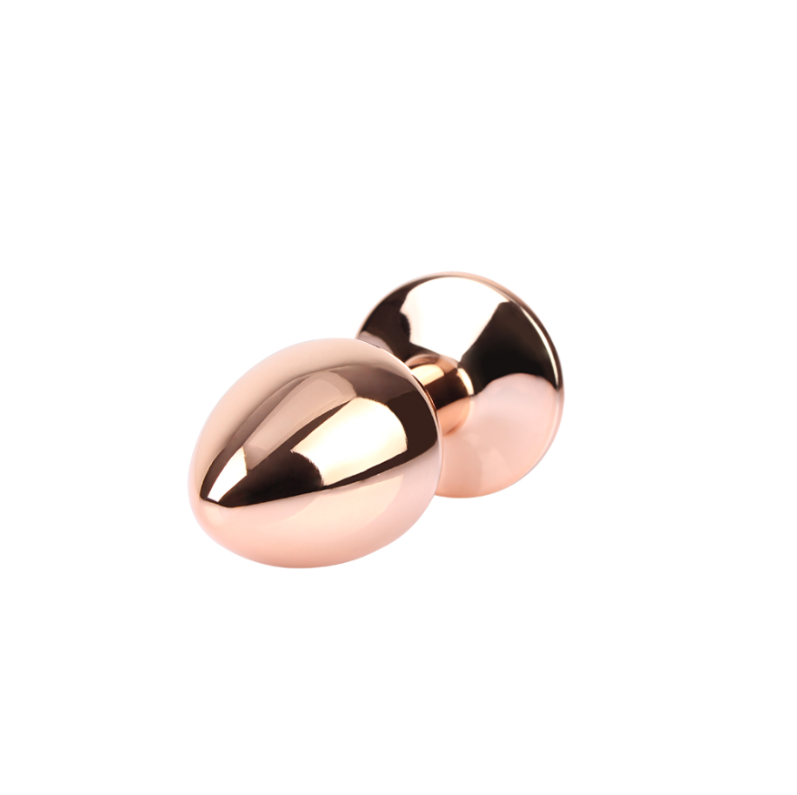 plug anal metal dorado con joya rosa