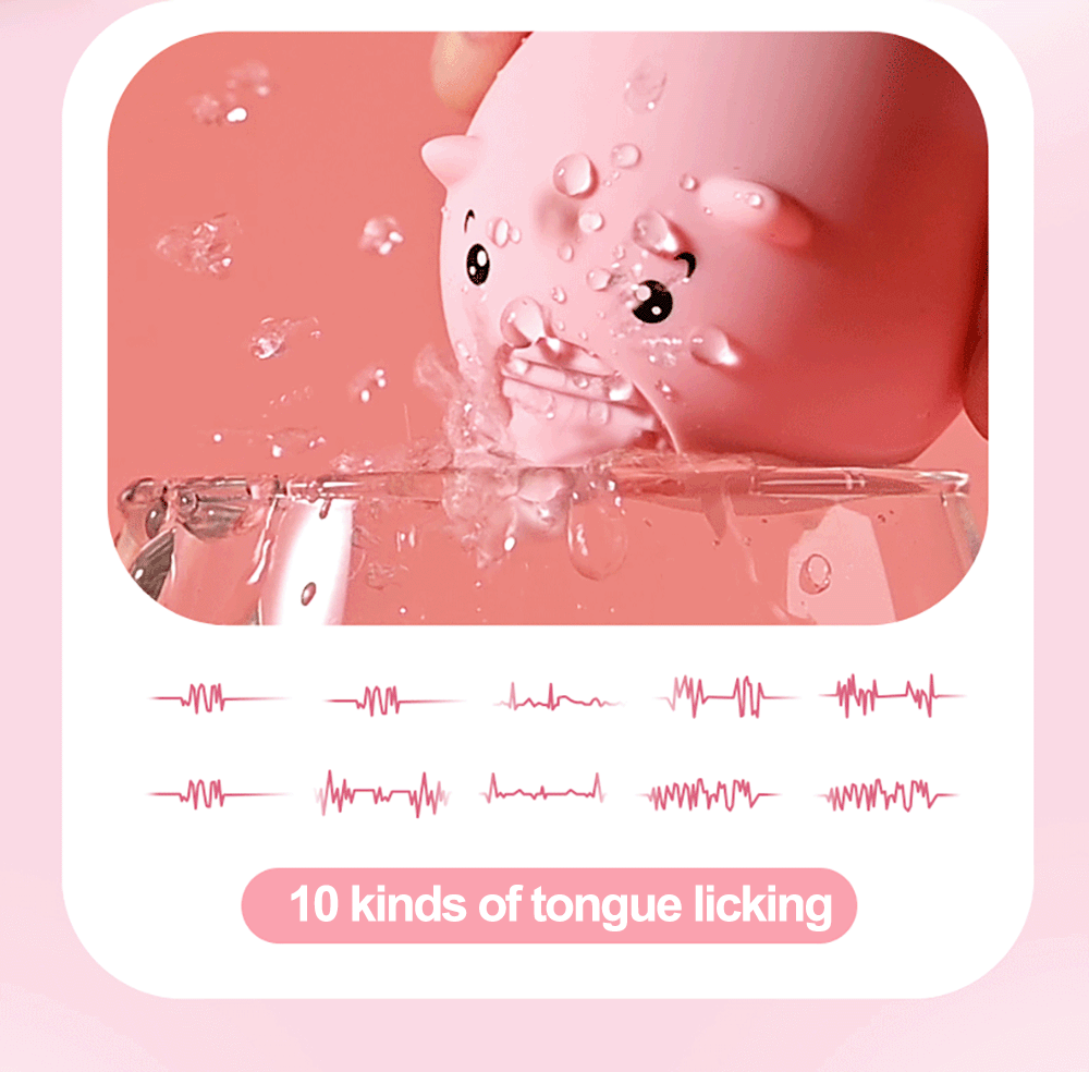 Cerdito con lengua vibratoria