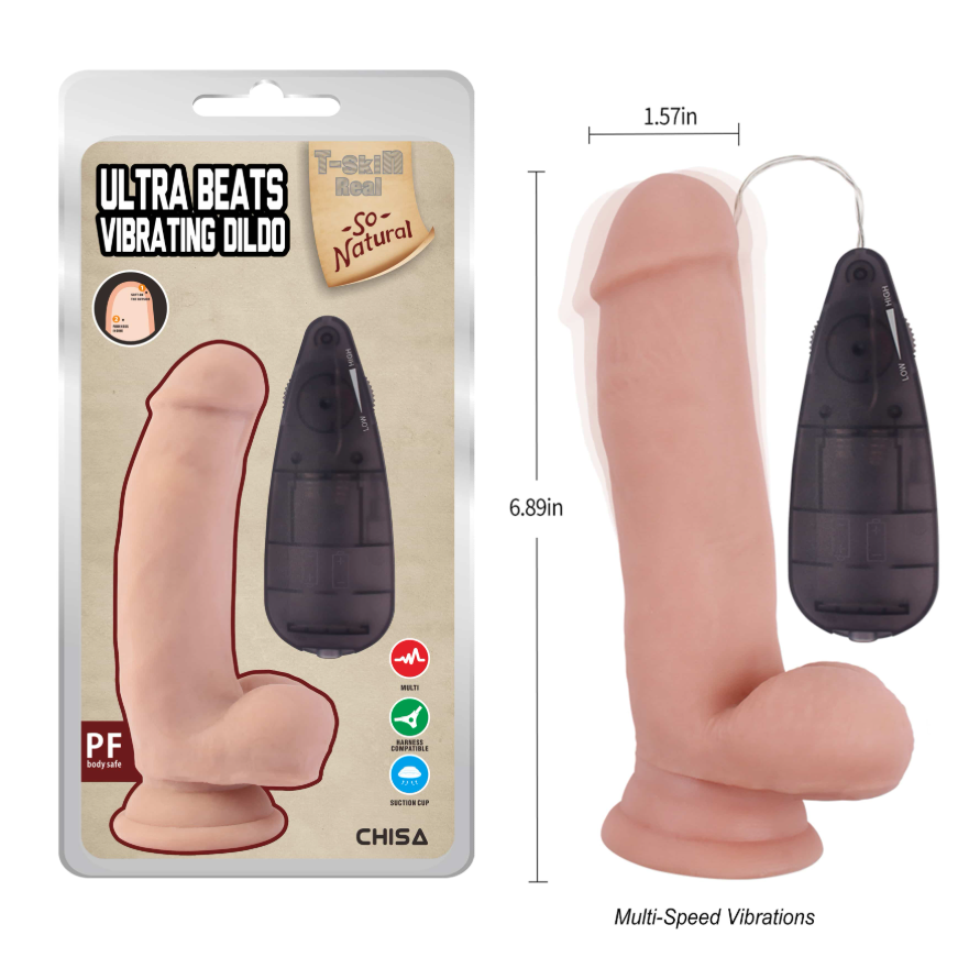Consolador Vibrador Ultra Beats - Color Piel 🔥